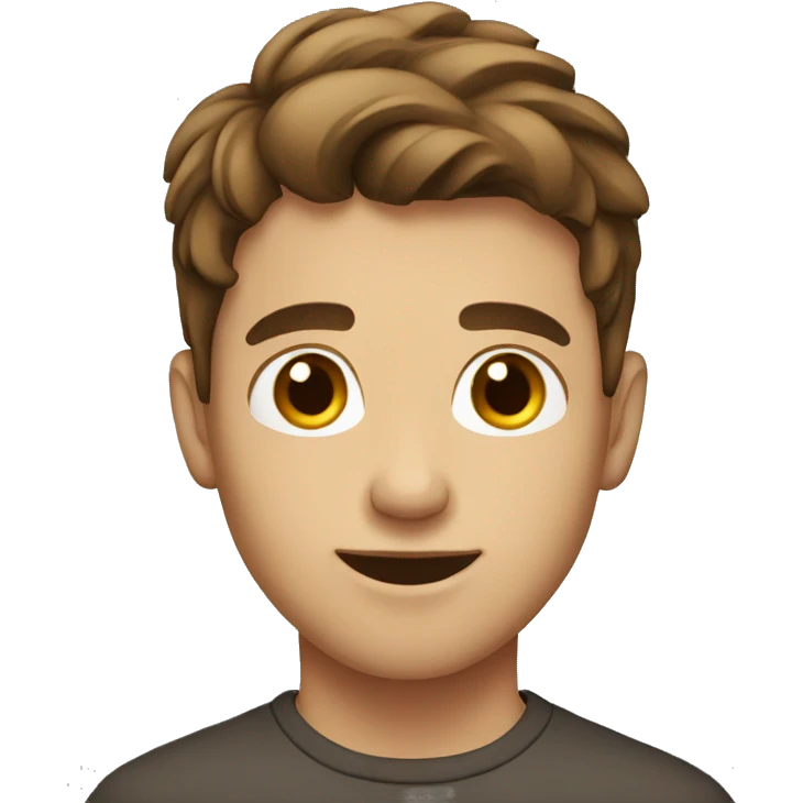 Young man with brown hair  emoji