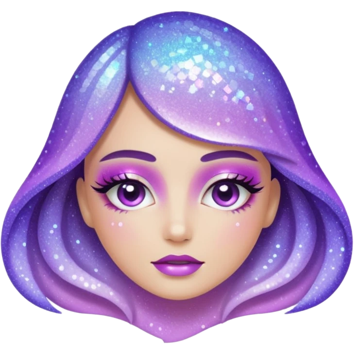lilac gradient glitter cosmetics emoji