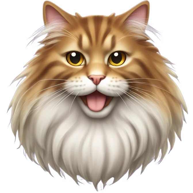 long hair cat smoking a cigarette  emoji