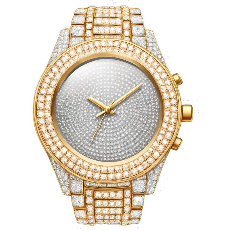 sparkling diamond-encrusted watch emoji