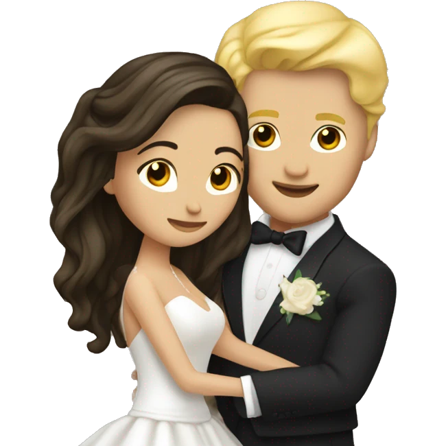 first dance wedding blond man and brunette woman emoji