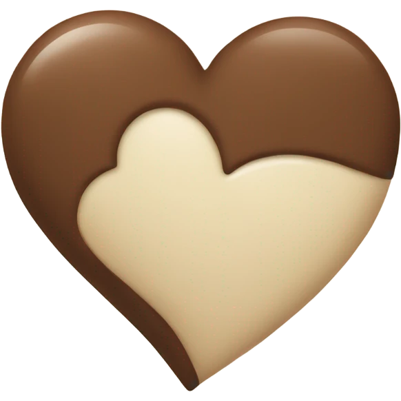 heart emoji, brown and cream  emoji