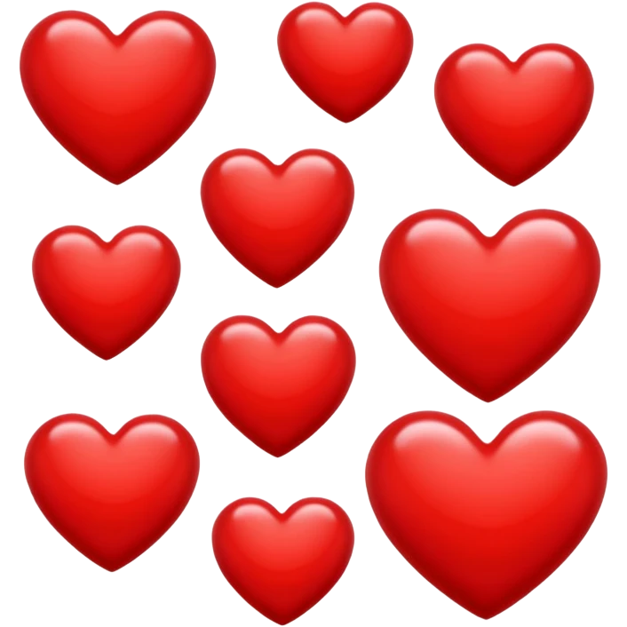 redesigned red hearts emoji