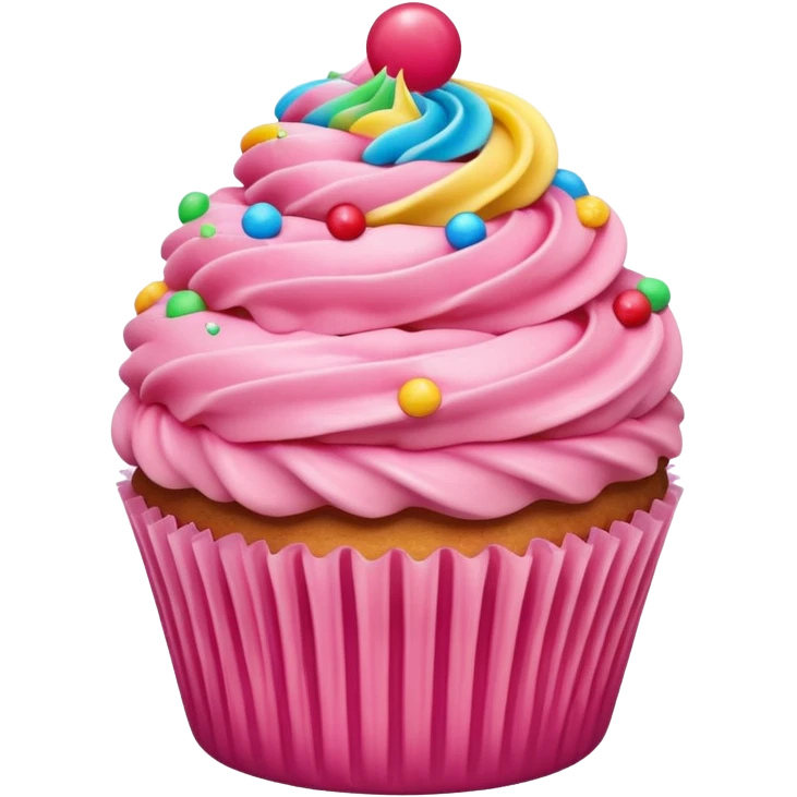 Cupcake with pink icing emoji