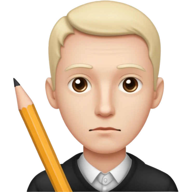 pencil next to a thin man emoji