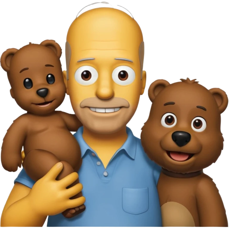homer simpson with a bear emoji
