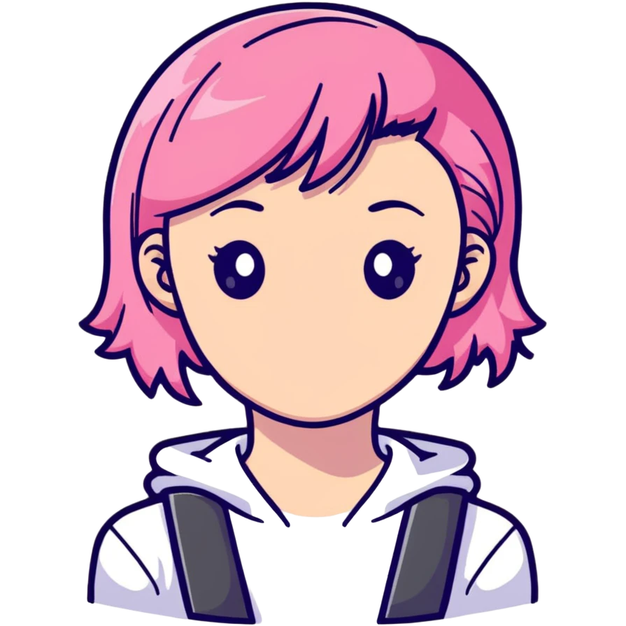 white girl with pink hair emoji