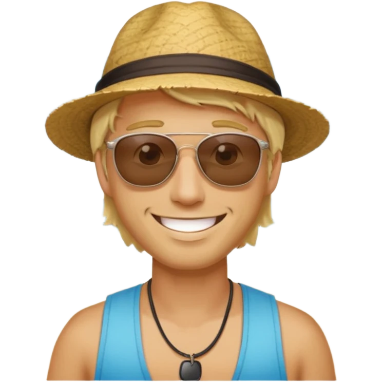 Blonde guy tourist in a beach from Lima, Peru emoji