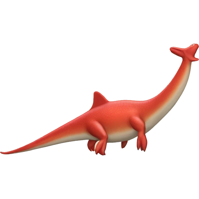 Red plesiosaur on four legs  emoji