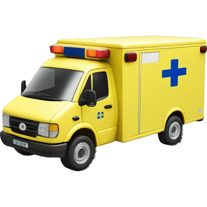 British NHS ambulance, yellow in colour  emoji