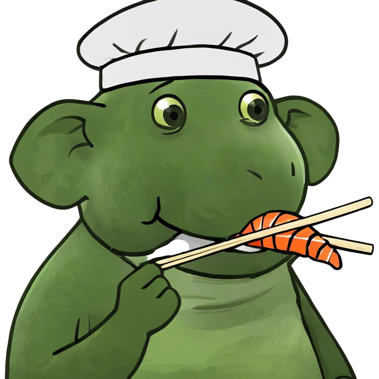 elephant eating sushi emoji