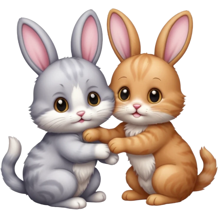  kitten and a bunny emoji