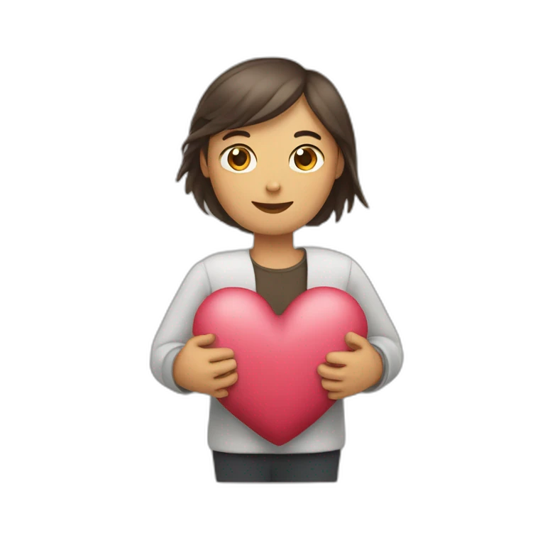 Homme femme avec un coeur emoji