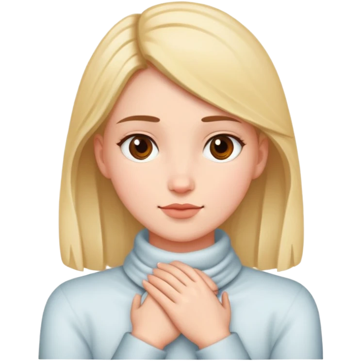 Girl with hands around neck crossed  emoji