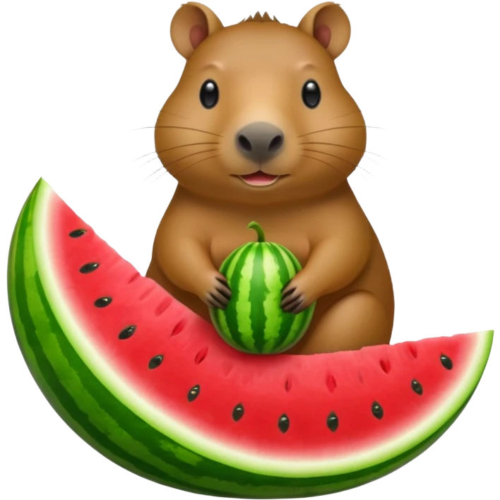 capybara sitting inside a watermelon emoji