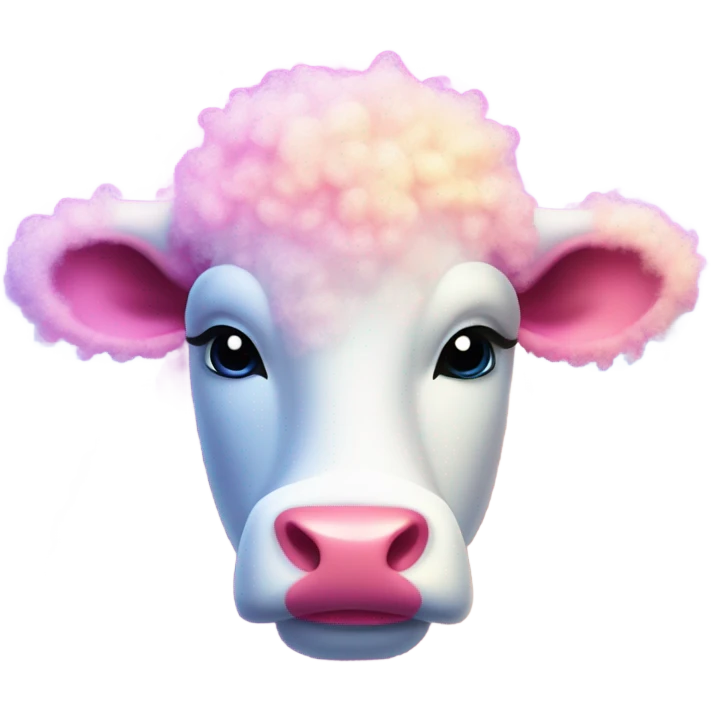 Lisa frank glitter fluffy cow emoji