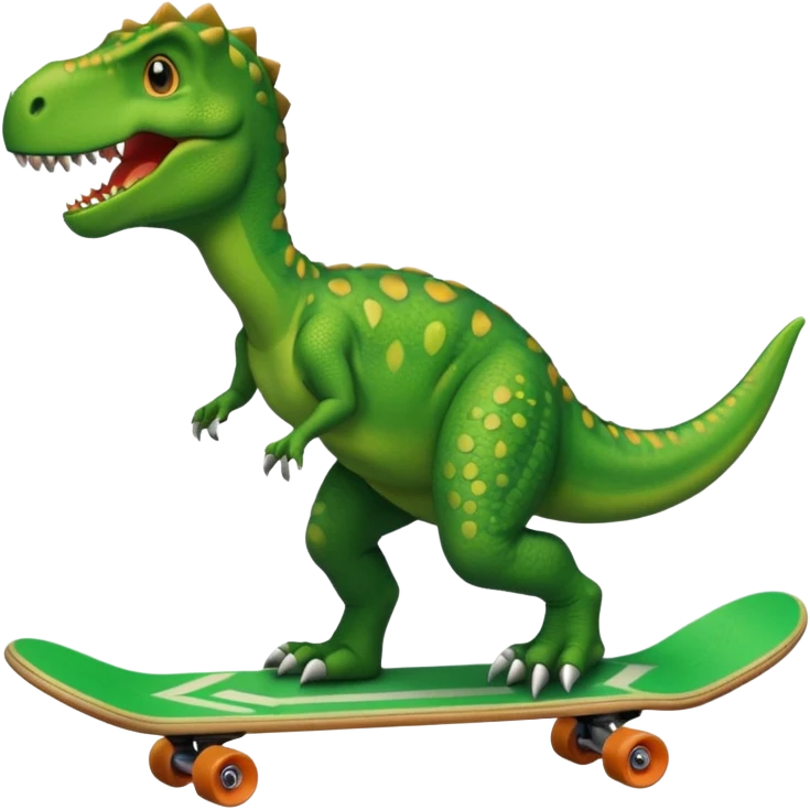 Dinosaur on a skateboard emoji