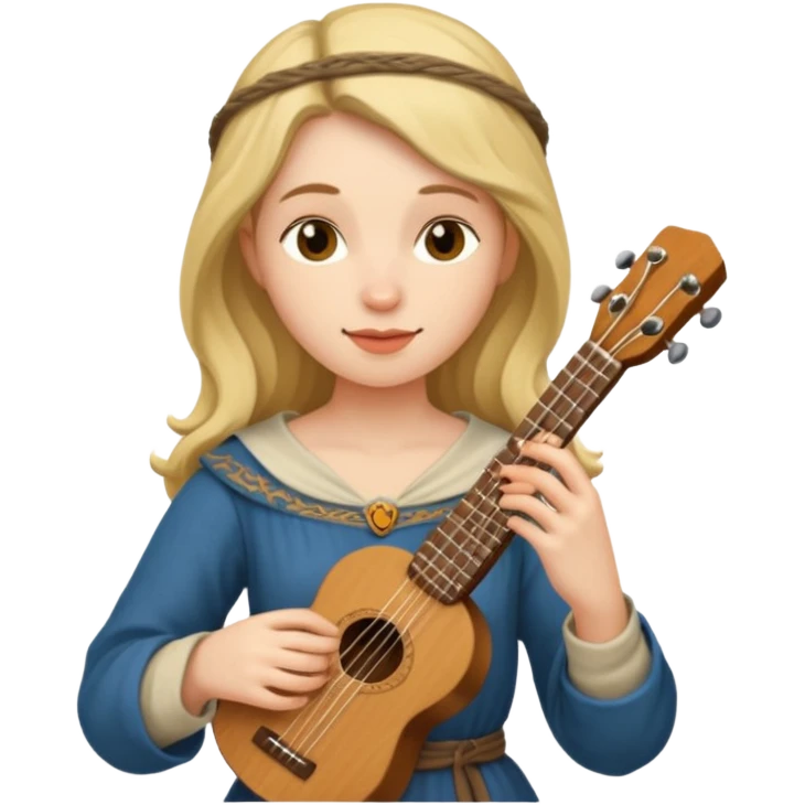 medieval female poet with ukulele emoji