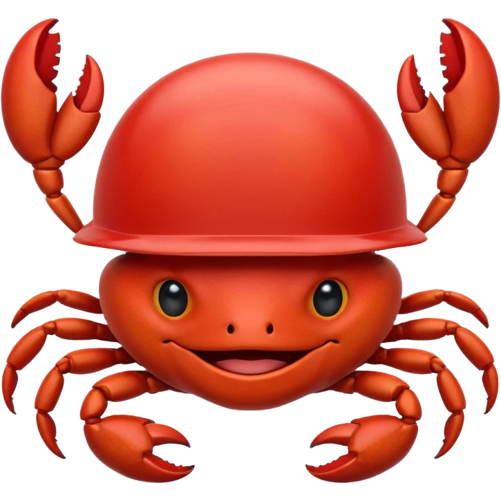 cute toon crab with helmet emoji