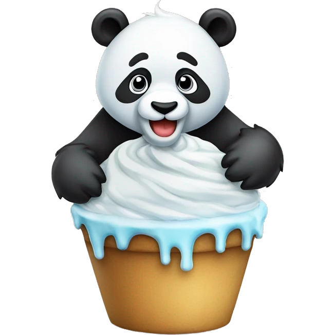 panda em cima de um gelado  emoji