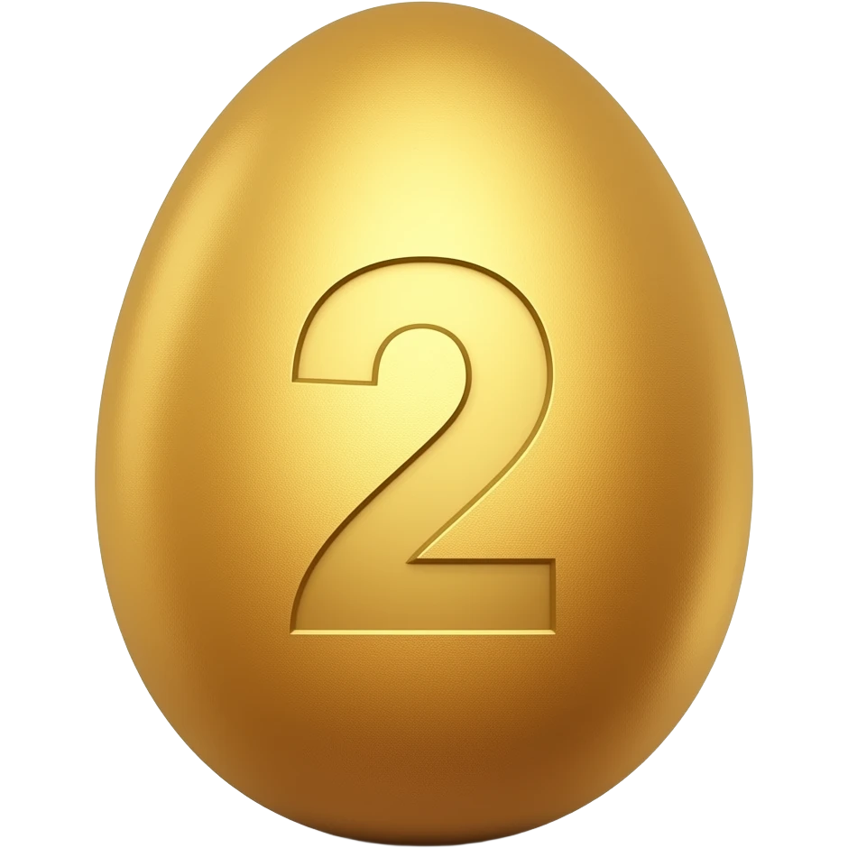 golden egg with number 2 emoji