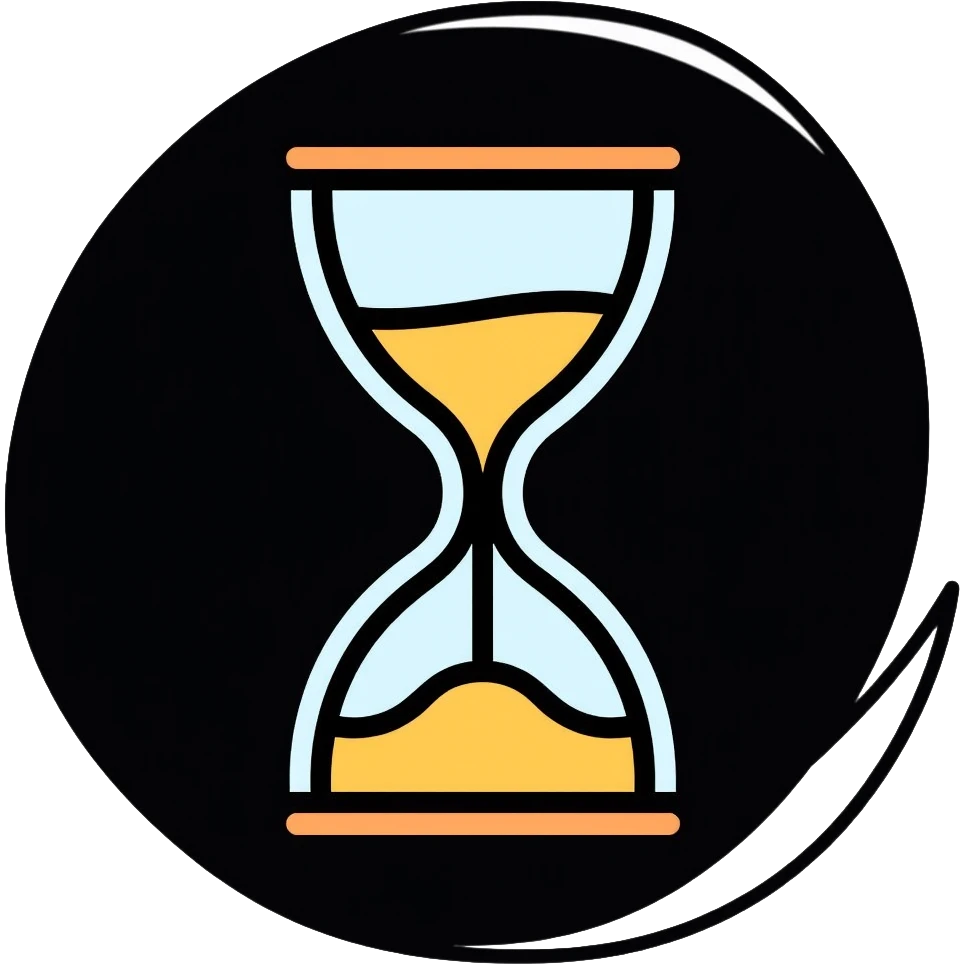minimalist hourglass icon with simple clean lines, very minimal design emoji