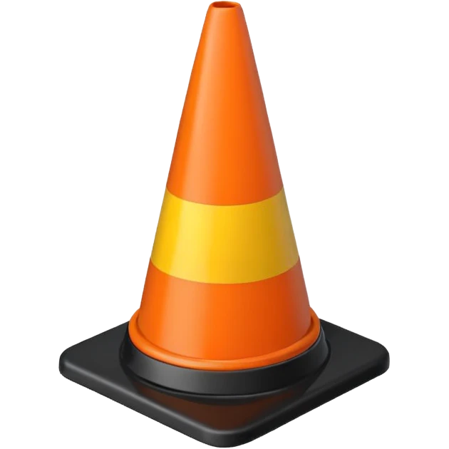 Warning Cone black emoji