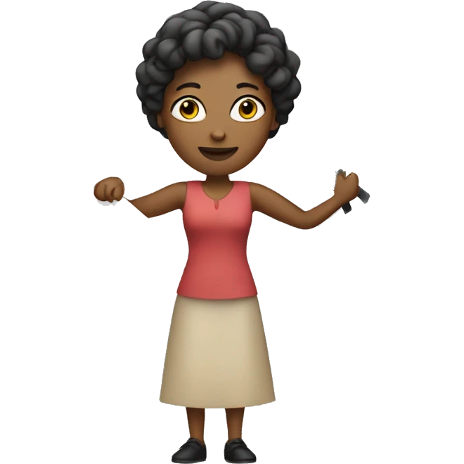 Woman holding 4b movement sign emoji