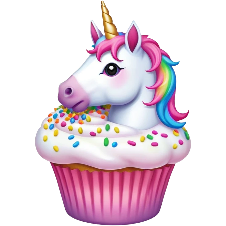 unicorn eating cupcake emoji