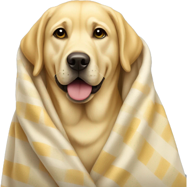 Yellow lab dog wrapped in a blanket emoji