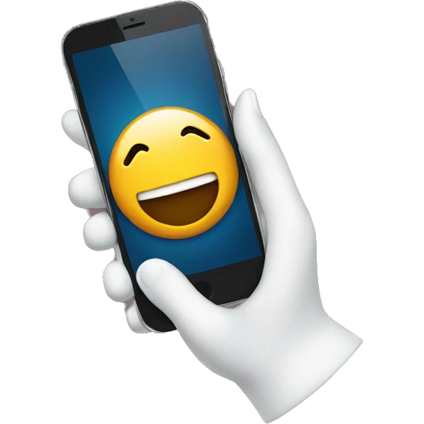 hand holding a phone emoji