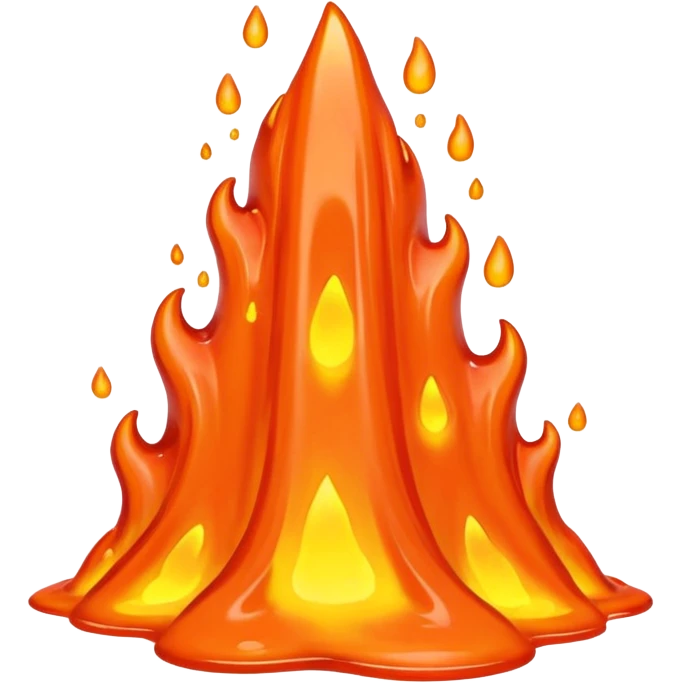 create an emoji of a little lava flow, no face just the lava, no volcano, something like a stain emoji