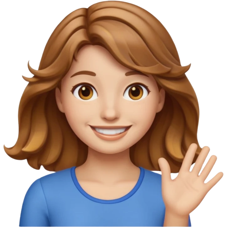emoji girl wave light brown hair emoji