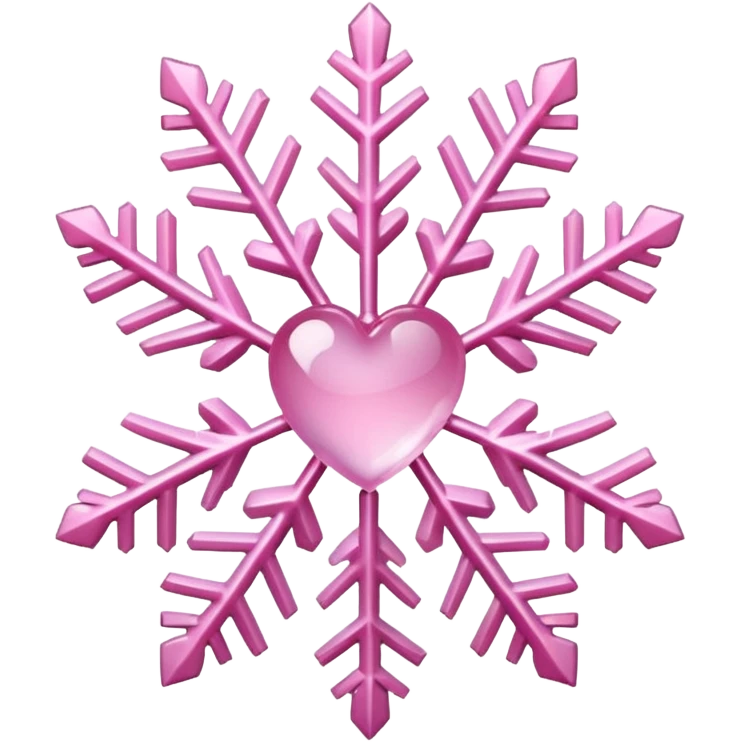 snowflake pink heart emoji