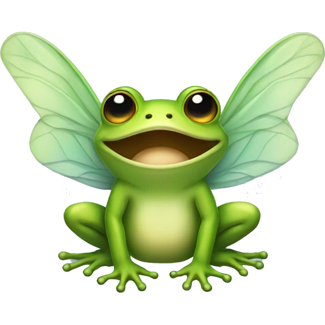 a fairy frog with wings emoji