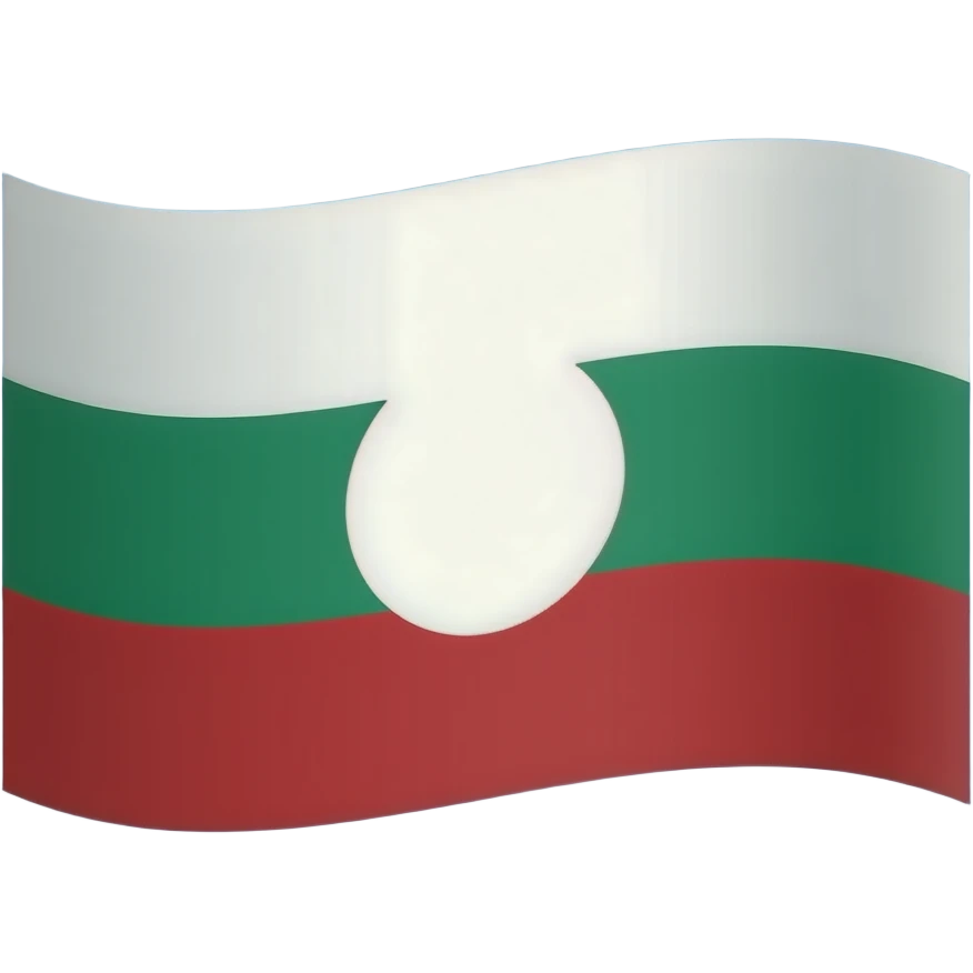 голубое небо без облок 1 белый круг в середине 1 красная полоса в низу 1 зелёная полоса выше красной полосы 1 белая полоса ниже зелёной полосы в виде флага emoji