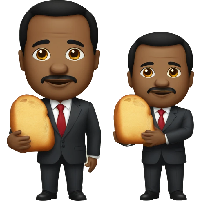 Paul biya with a bread  emoji