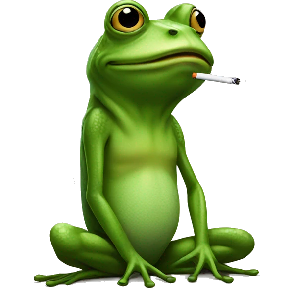 Frog smoking a cigarette  emoji