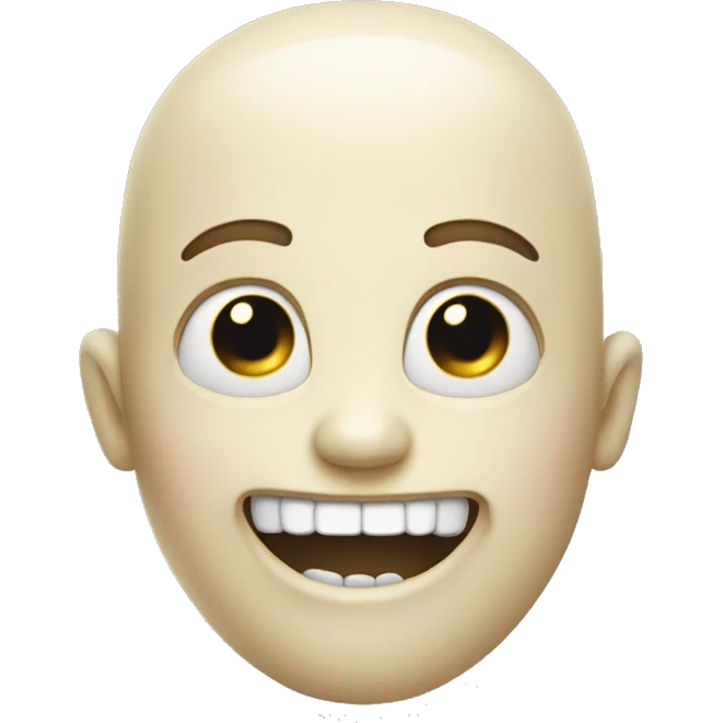 Smiling emoji in bone in mouth emoji