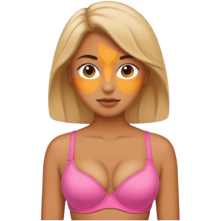 Hot face with bra emoji