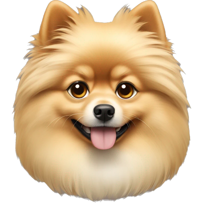 A shaggy cream-colored Pomeranian dog emoji