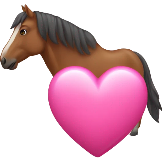 horse eats a pink heart  emoji