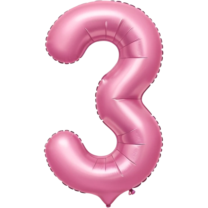 light pink balloon number 3 slightly tilted emoji