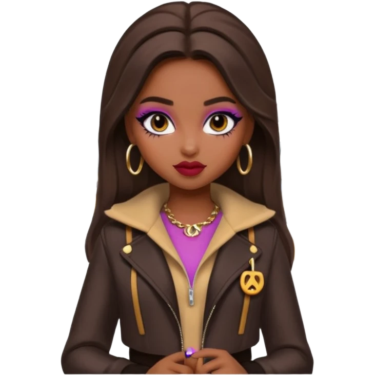 a pretty bratz dusky girl in a metro emoji