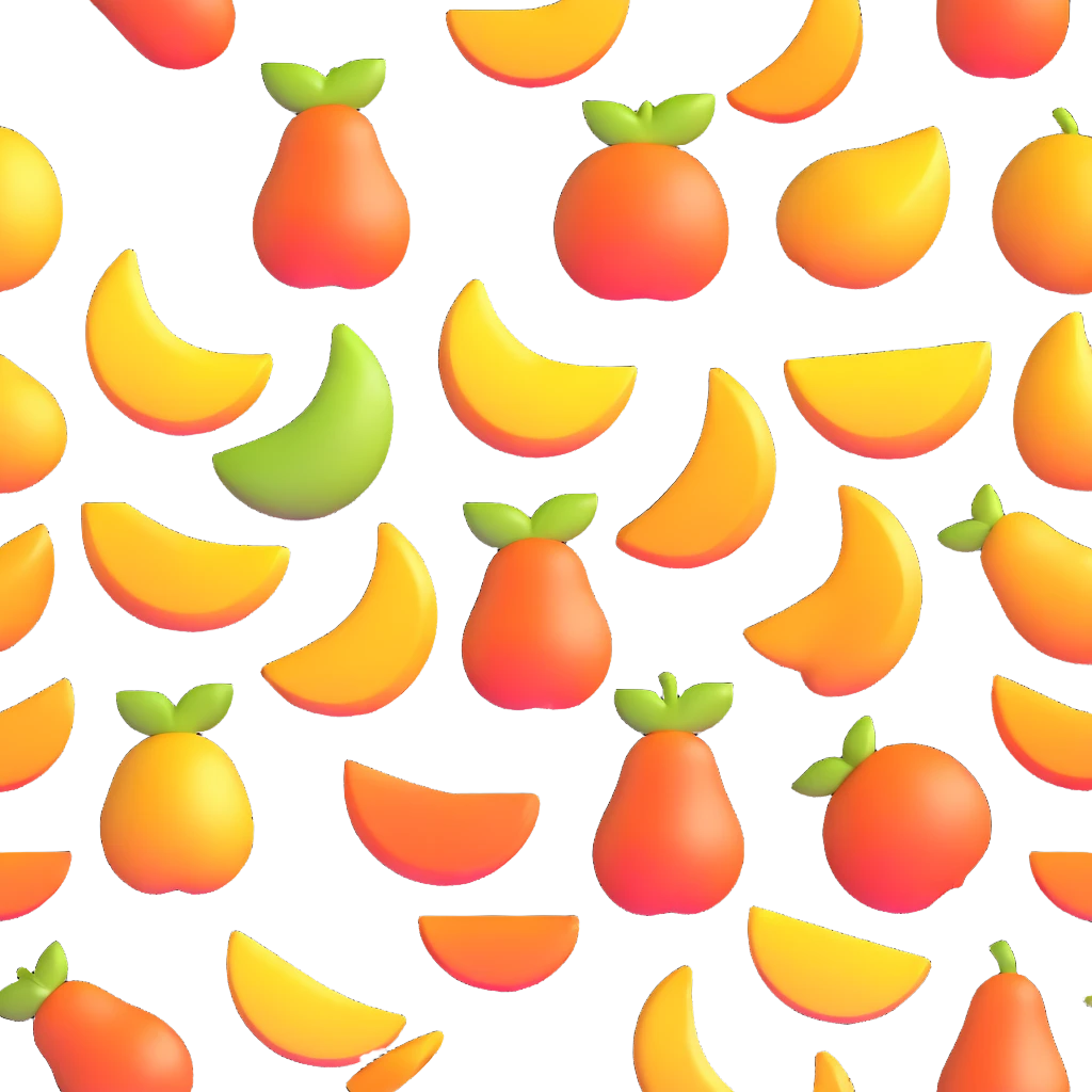 shiny and vibrant numbers as fruit emoji