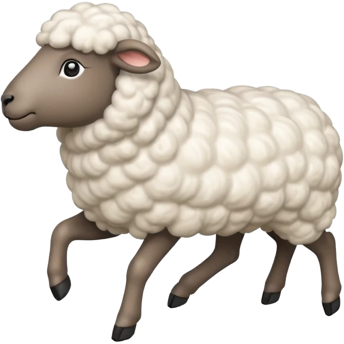 High resolution of A  running sheep emoji