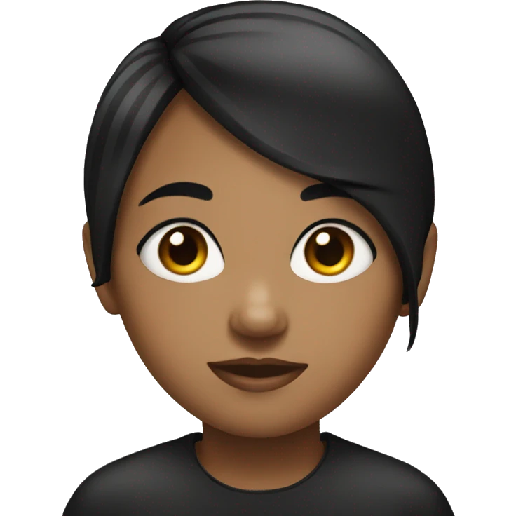 A girl with black hair and eyes emoji
