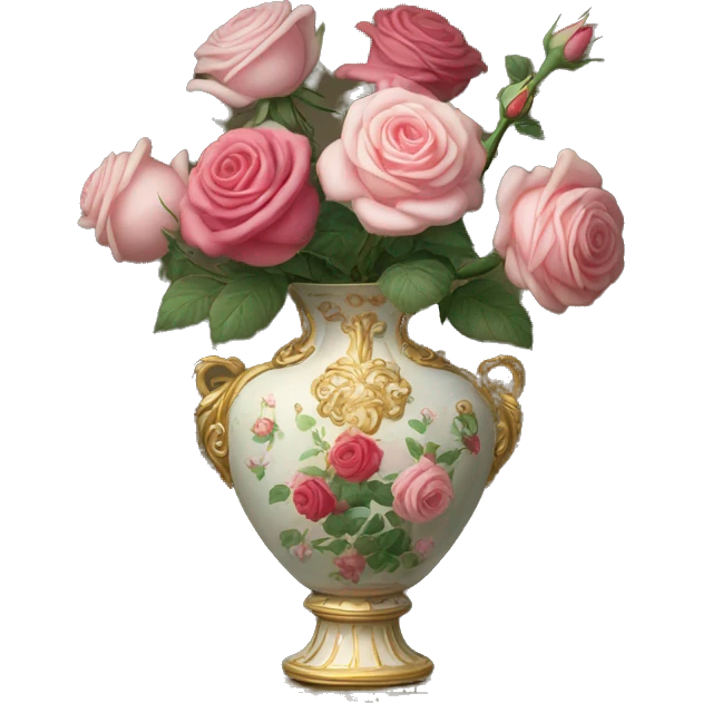 roses in rococo vase emoji