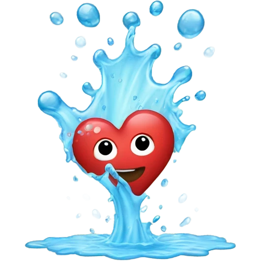 emoji heart splashing water emoji
