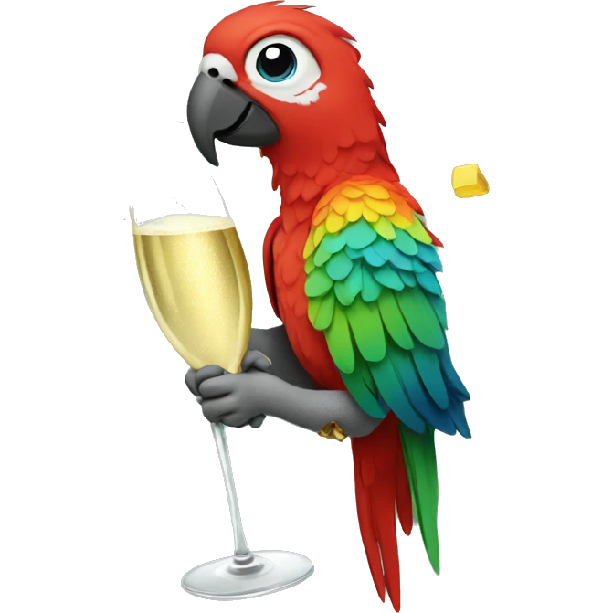 Parrot with champagne  emoji